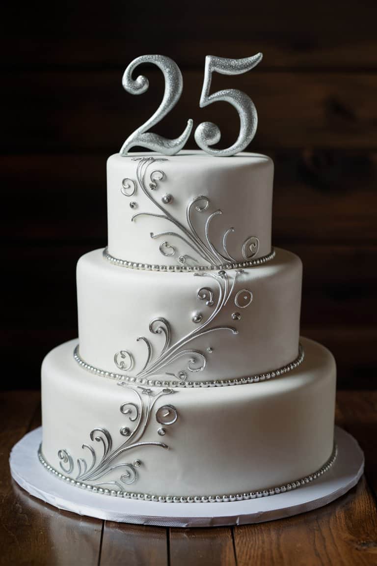 12 Beautiful 25th Anniversary Wedding Cakes