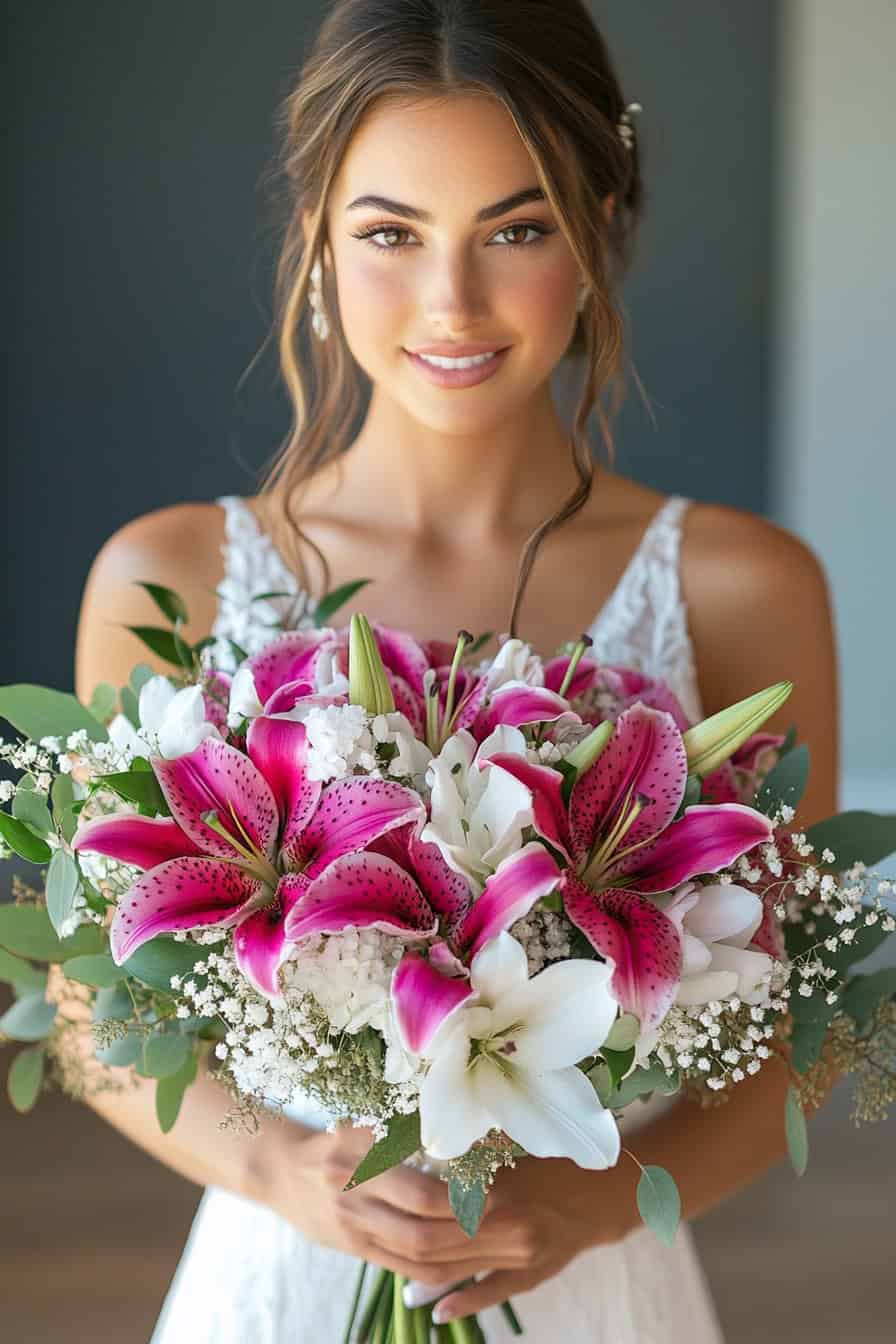 30 Beautiful Lily Bouquets For Your Big Day • Confetti & Roses