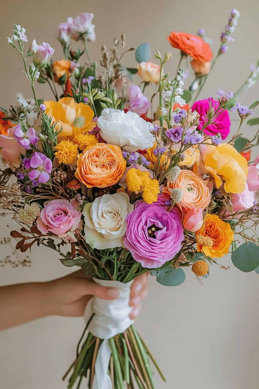 Wildflower Spring Roses 20 Wildflower Bouquet Ideas That Will Make You Fall In Love • Confetti ...