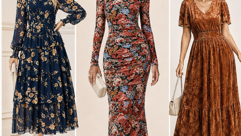 17 Stylish October Wedding Guest Dresses
